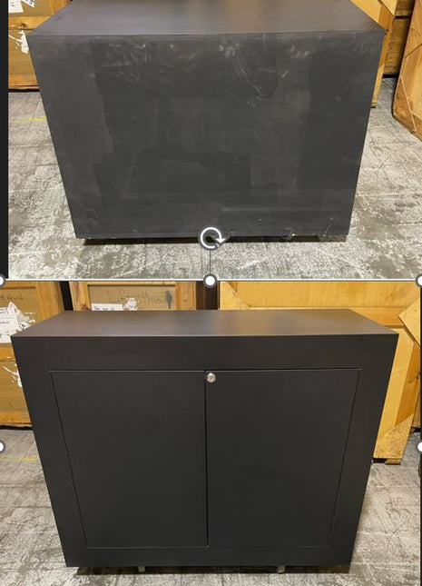 Black Laminated Cabinet with Locking Storage