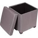 Folding Storage Ottoman - Grey