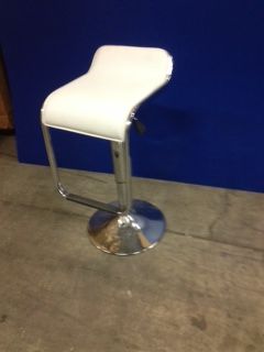 Stool - White Leather