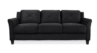 Tufted Microfiber Sofa - Black