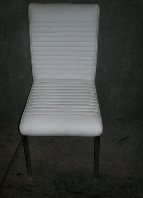 White Leather Stacking Chair